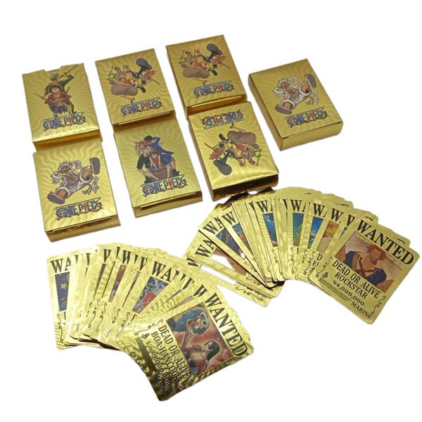 Cartas Douradas caixa com 55 cartas Onepiece wanted Monkey