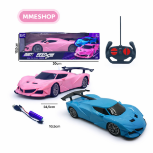 Carrinho de Controle Remoto Rosa ou Azul – Carrinho de Corrida Escala 1:16, 24cm de Comprimento