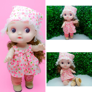 Boneca Dorama 20cm Acessórios – Brinquedo Infantil Toda  Borracha