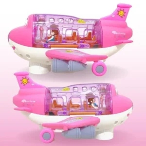 Avião de Brinquedo Musical Infantil Gira Bate Volta com Personagens Interativos e Luzes – Aojia Toys