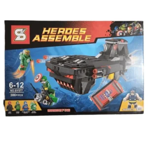 Bloco de Montar Avião 386 Peças Heroes Assemble - Brinquedo Educativo para Crianças