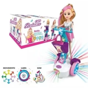 Boneca no Hoverboard Musical Car Balance - Bate e Volta com Luz e Som - Brinquedo Infantil