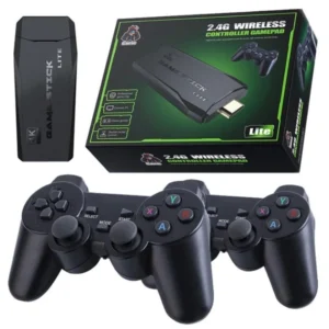 Game Stick 4K Retro com 2 Controles Sem Fio – Videogame HDMI com Jogos Clássicos (Sem Internet)