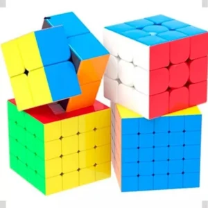 Kit Cubo Mágico Profissional 2x2, 3x3, 4x4 e 5x5 - Desafio Inteligente para Todos os Níveis