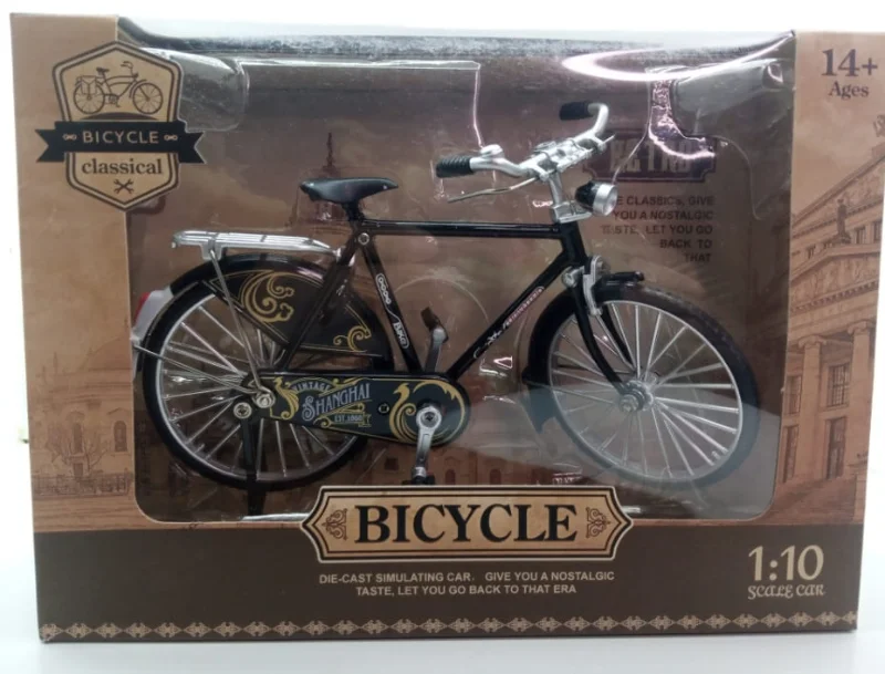 Miniatura Bicicleta Clássica Retrô Diecast 1:10 Metal - Modelo 1817, 17cm - Colecionável e Decorativa - Imagem 3
