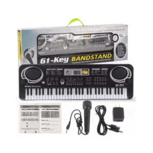 Piano Digital de 61 Teclas com Microfone e Fonte