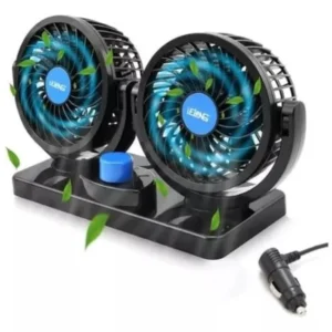 Ventilador Automotivo Duplo Alto Fluxo de Ar 12V Lelong – Potente, Compacto e Ajustável para Carros, Caminhões e Vans
