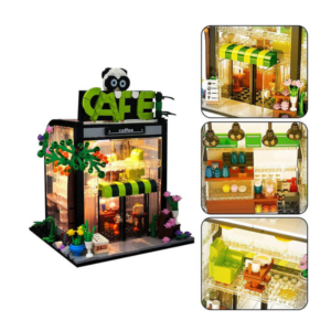 Bloco de montar com Luz Loja de Café 589 peças Quebra-Cabeça