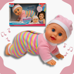 Boneca Bebê Engatinha Menina Fala e Faz Sons