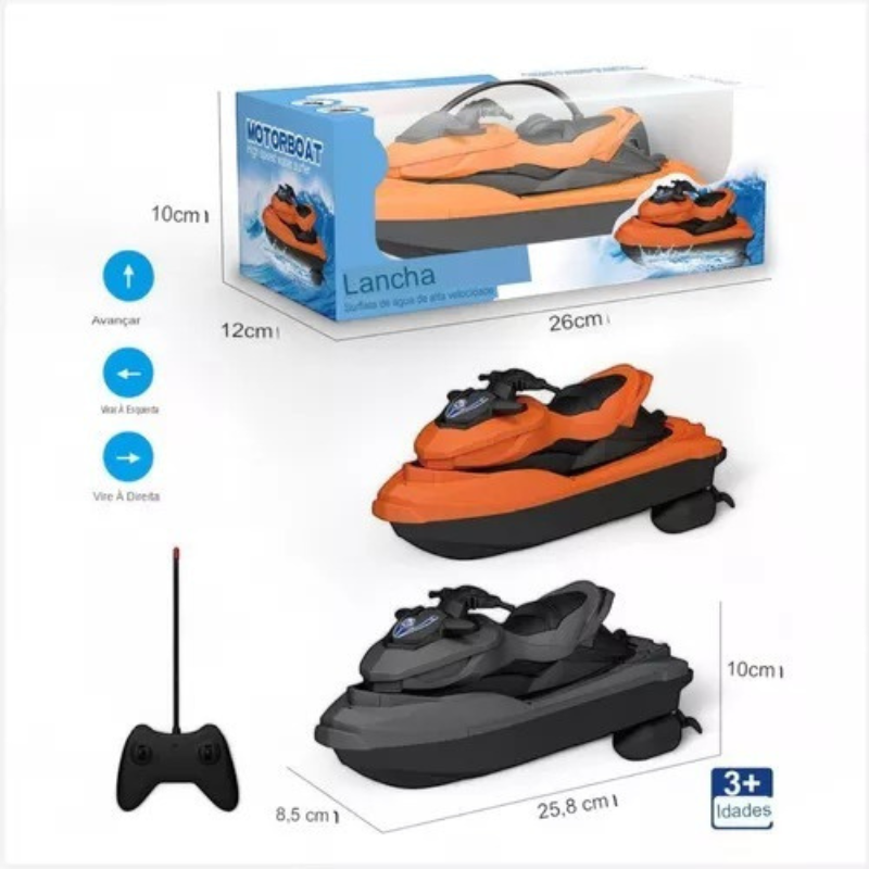 Moto Aquática De Controle Remoto Lancha Jetski Brinquedos Rc - Imagem 3