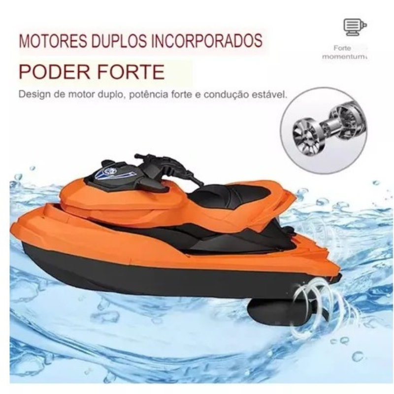 Moto Aquática De Controle Remoto Lancha Jetski Brinquedos Rc - Imagem 4