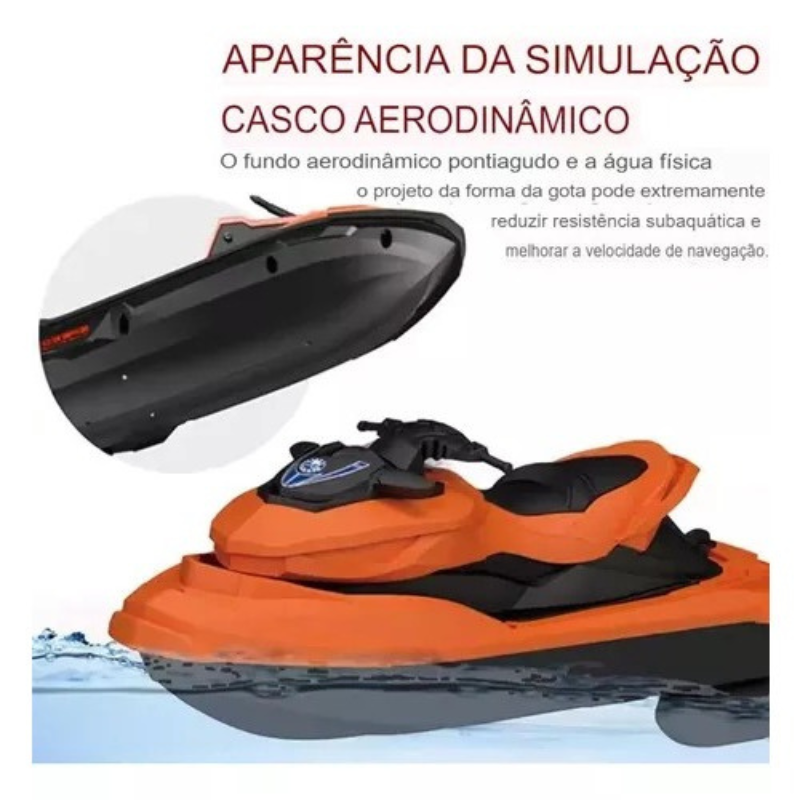 Moto Aquática De Controle Remoto Lancha Jetski Brinquedos Rc - Imagem 5